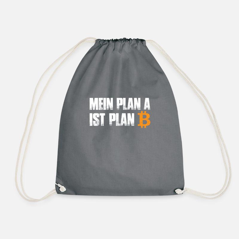 Mein Plan A ist Plan B - Bitcoin - Turnbeutel - Grau