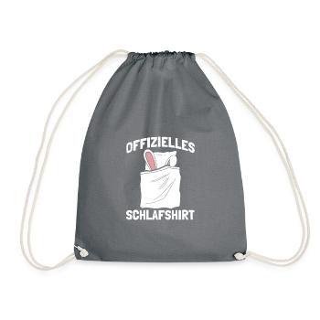Offizielles Schlafshirt Hasen - Turnbeutel - Grau - Vorne