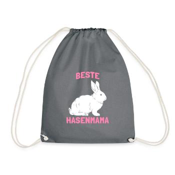 Beste Hasenmama - Turnbeutel - Grau - Vorne