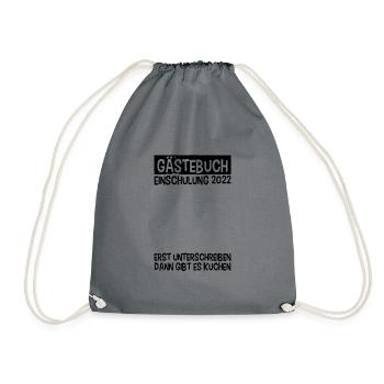 School Enrolment 2022 Guestbook Schoolchild School Start - Drawstring Bag - grey - Front
