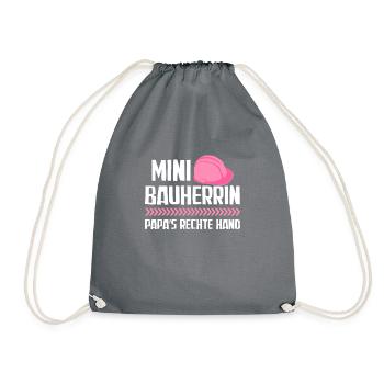 Bauherrin Tochter Richtfest Hausbau - Turnbeutel - Grau - Vorne