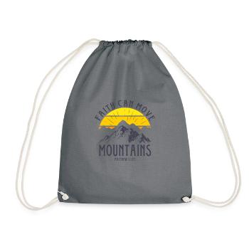 Faith can move Mountains, christliches Geschenk. - Turnbeutel - Grau - Vorne