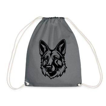 Tête de chien de berger allemand - Sac de sport léger - gris - Devant