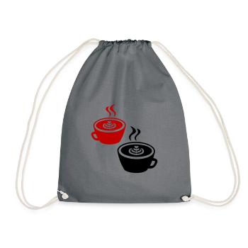 Coffee Icon - Drawstring Bag - grey - Front