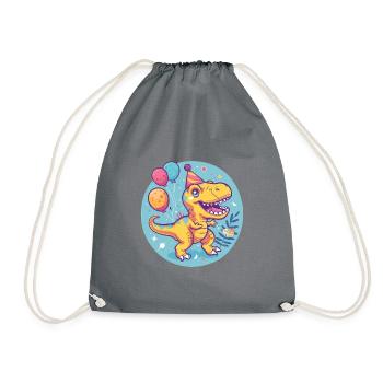 dinosaure t-rex anniversaire bébé - Sac de sport léger - gris - Devant
