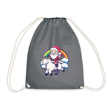 Chèvre de montagne Père Noël Arc-en-ciel - Sac de sport léger - gris - Devant