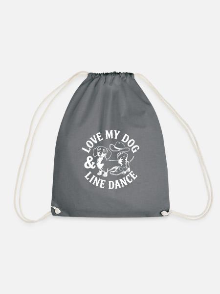 Ich liebe meinen Hund und Line Dance - Turnbeutel - Grau