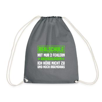 Realschule abgeschlossen Realschulabschluss - Turnbeutel - Grau - Vorne