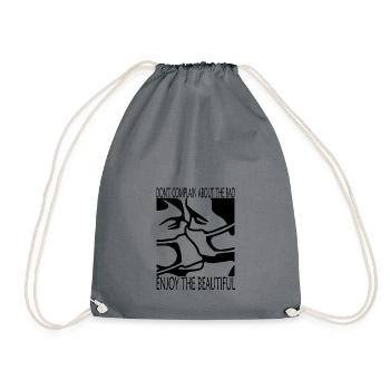 Le mauvais - le beau - masques (design noir) - Sac de sport léger - gris - Devant