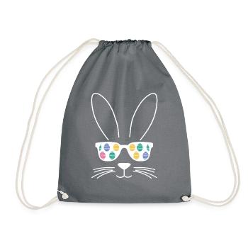 Lapin de Pâques cool avec lunettes de soleil - Sac de sport léger - gris - Devant