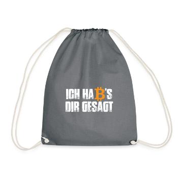 I told you - Bitcoin Blockchain - Drawstring Bag - grey - Front