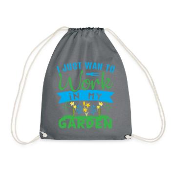 Gardener in the garden Hobby gardener cares for plants - Drawstring Bag - grey - Front