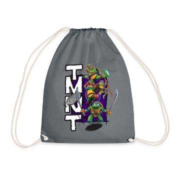 TMNT Mutant Mayhem All Turtles together - Drawstring Bag - grey - Front