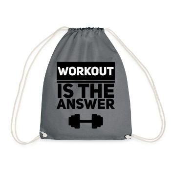 L’entraînement est la réponse - Motivation pour la forme physique - Sac de sport léger - gris - Devant