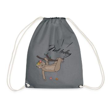 not today Sloth - Drawstring Bag - grey - Front