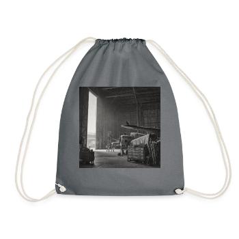 Raven on Plane Lost Place Vintage Animal Crime - Drawstring Bag - grey - Front