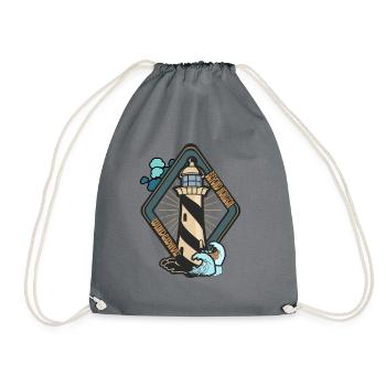 Lighthouse Beyond the Horizon - Drawstring Bag - grey - Front