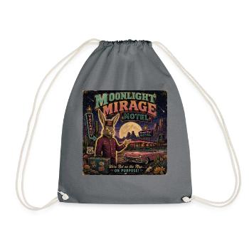 Vintage Motel Spruch Wüste Oldtimer Halloween - Turnbeutel - Grau - Vorne