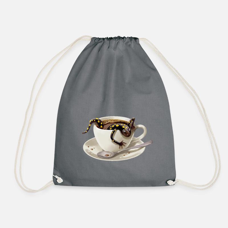 Coffee Salamander 3 - Drawstring Bag - grey