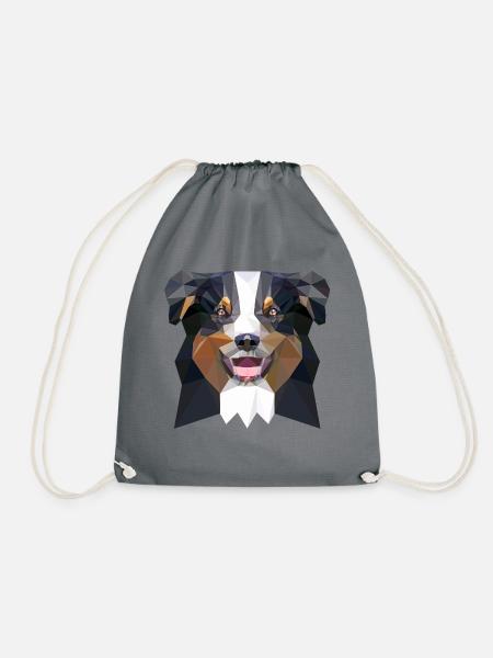 Aussie low poly black - Turnbeutel - Grau