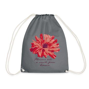 Flowers are a smile from heaven - Turnbeutel - Grau - Vorne