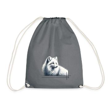 Fox in winter elegance - Drawstring Bag - grey - Front