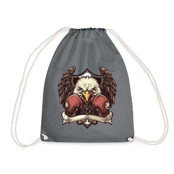 Adler Boxer MMA Logo - Turnbeutel - Grau - Vorne