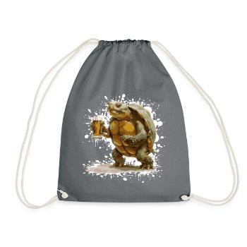 Turtle Beer Funny - Drawstring Bag - grey - Front