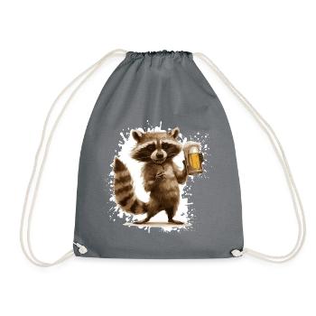 Raccoon Bière Drôle - Sac de sport léger - gris - Devant