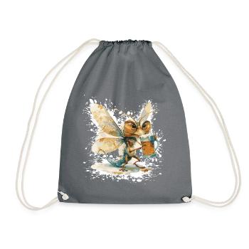 Dragonfly Beer Funny - Drawstring Bag - grey - Front