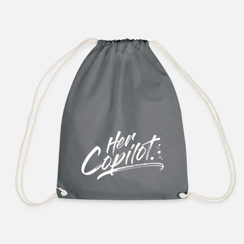 Her Copilot - Drawstring Bag - grey