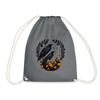 Deux corbeaux en automne - Sac de sport léger - gris - Devant