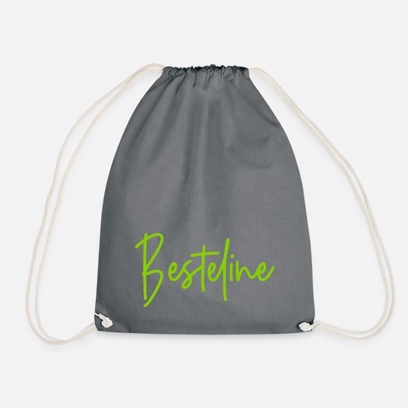 Besteline (Farbwechsel möglich) - beste Freundin - Turnbeutel - Grau