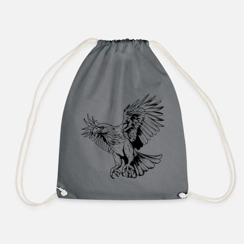 Bird of prey - Drawstring Bag - grey