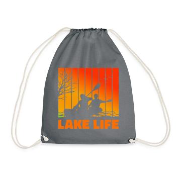 Lake Life Graphic Kayaking Kayak Canoe Rowing Rowe - Turnbeutel - Grau - Vorne
