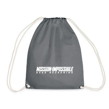 Mission Impossible Dead Reckoning Logo In White - Drawstring Bag - grey - Front