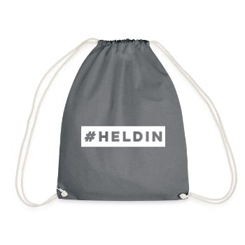 #Heldin - Turnbeutel - Grau - Vorne