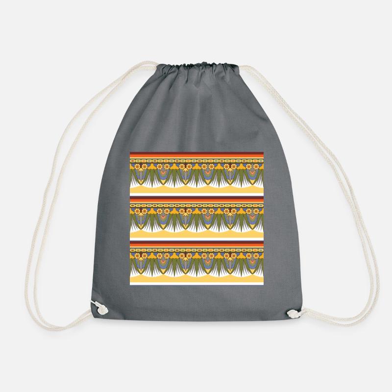 EGYPTIAN Pattern VII - Drawstring Bag - grey
