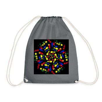 Rainbow flower - Drawstring Bag - grey - Front