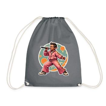Elf Rapper in Action - Drawstring Bag - grey - Front