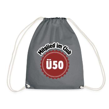 50th Birthday - Member of the Club Ü50 - Drawstring Bag - grey - Front