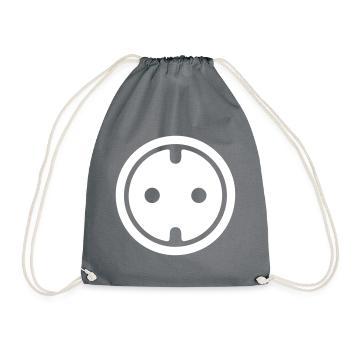 steckdose symbol - Turnbeutel - Grau - Vorne