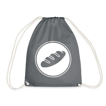 bread icon symbol - Drawstring Bag - grey - Front
