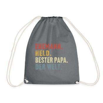 ehemann held bester papa der welt - Turnbeutel - Grau - Vorne