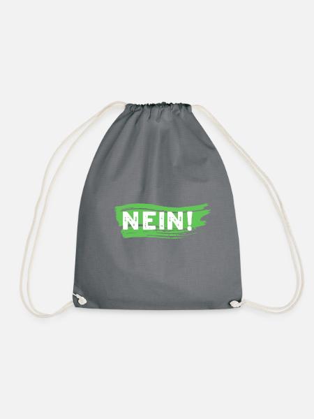 Nein! Spruch und Statement - Turnbeutel - Grau
