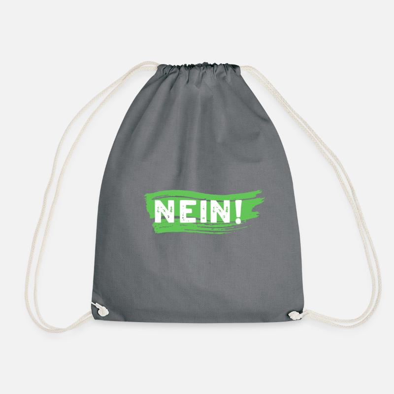 Nein! Spruch und Statement - Turnbeutel - Grau