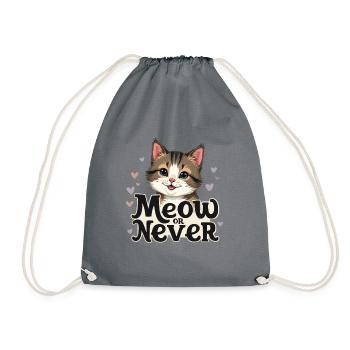 Süßes Kätzchen Mieze Katze - Turnbeutel - Grau - Vorne