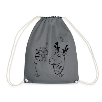 Le cerf et le renard sont de bons amis - Sac de sport léger - gris - Devant