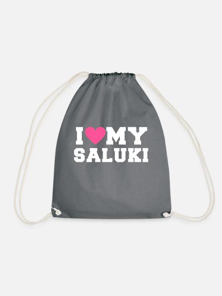 I love my Saluki - Turnbeutel - Grau