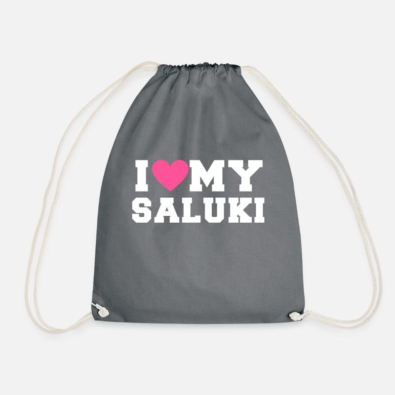 I love my Saluki - Turnbeutel - Grau